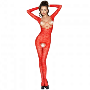 Passion - Woman Bs031 Roter Bodystocking, Eine Grosse