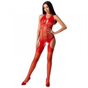 Passion - Woman Bs079 Bodystocking - Rot Eine