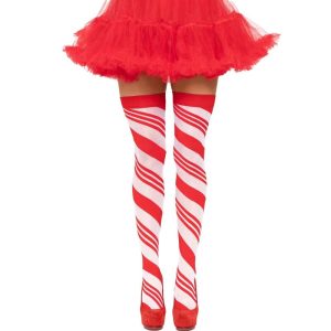 Leg Avenue - Strumpfhose Mit Candy Cane-streifen, Eine Grösse